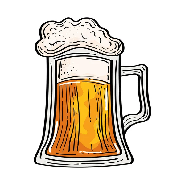 Diseño aislado del vector de vidrio de cerveza — Vector de stock