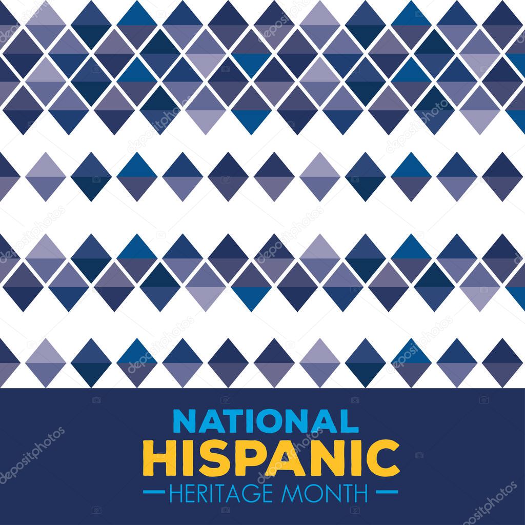 blue pattern background of national hispanic heritage month vector design