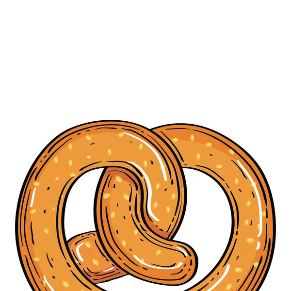 Diseño aislado del vector pretzel — Vector de stock