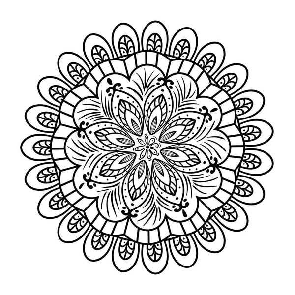 Mandala floral sur fond blanc, mandala de luxe vintage — Image vectorielle