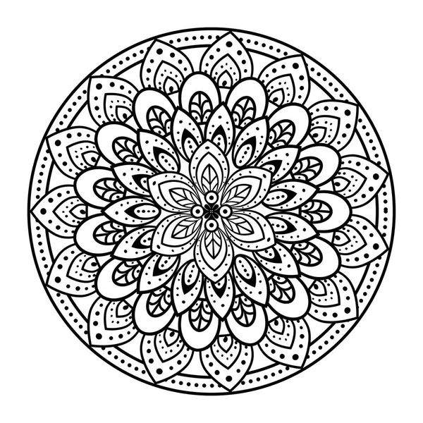 Mandala circular em fundo branco, decoração de luxo vintage — Vetor de Stock