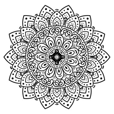 Beyaz arka planda çiçek mandala, dekorasyon vintage lüks