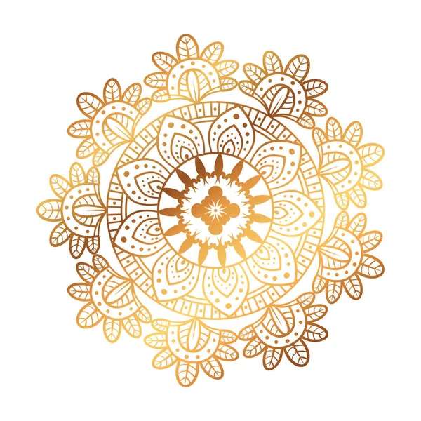 Mandala de oro sobre fondo blanco, mandala de lujo vintage — Vector de stock