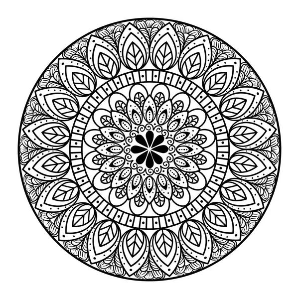 Mandala circulaire en fond blanc, mandala de luxe vintage — Image vectorielle