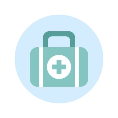 ilk yardım çantası izole edilmiş simgeye yardım ediyor