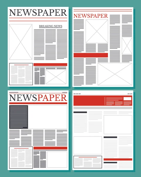 Haber kağıtları iletişimi sütunlar düzenini ayarlar — Stok Vektör