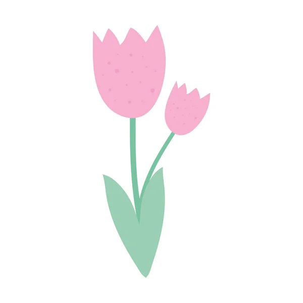 Schattig roos tuin bloem natuur pictogram — Stockvector