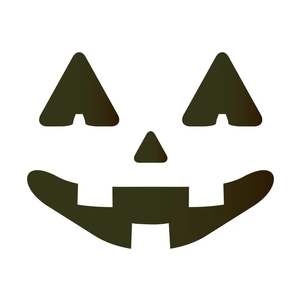 Halloween rosto abóbora com três dentes emoji — Vetor de Stock