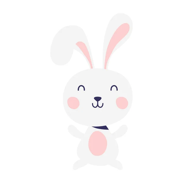 Cute easter little rabbit character — Stock Vector