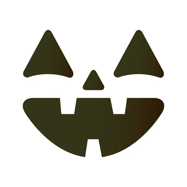 Zucca viso Halloween con tre denti icona emoji — Vettoriale Stock