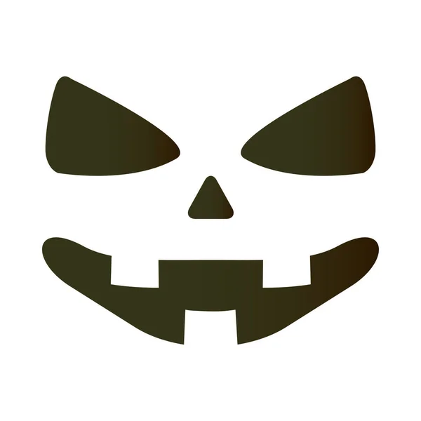 Halloween-Kürbisgesicht mit drei Zähnen Emoji — Stockvektor