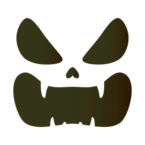 Halloween faccia di zucca con dracula denti icona emoji — Vettoriale Stock