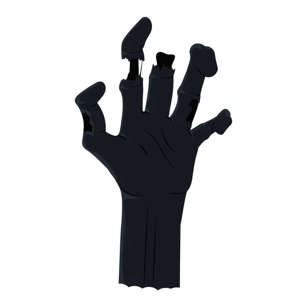 Death hand coming out silhouette style icon — Stock Vector