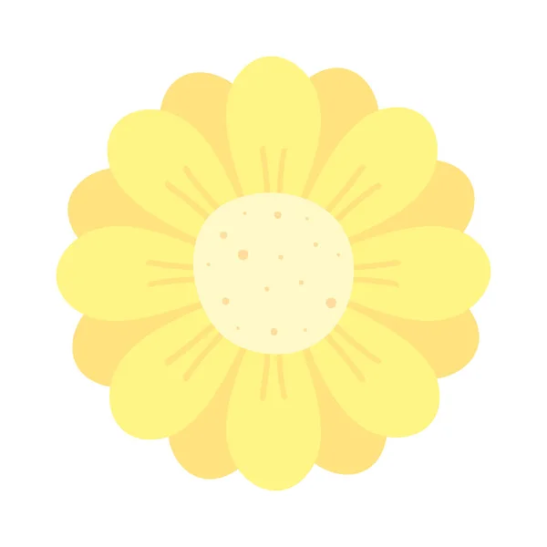 可爱的黄色花园花卉自然图标 — 图库矢量图片