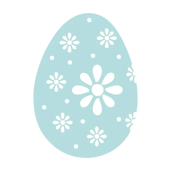 Pintura feliz huevo de Pascua con flores — Vector de stock