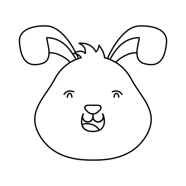 Küçük şirin paskalya tavşanı karakter çizgisi simgesi — Stok Vektör