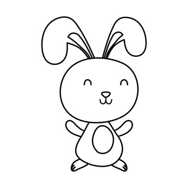 Sevimli küçük paskalya tavşanı karakter çizgisi simgesi