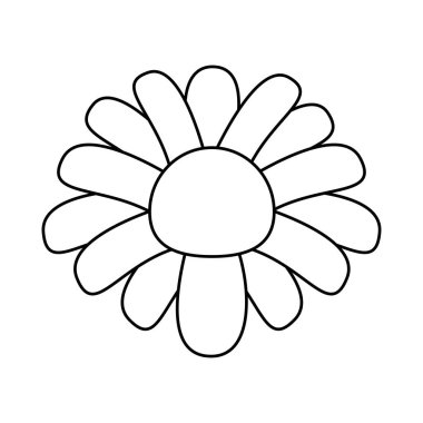 Şirin bahçe çiçeği doğa çizgisi simgesi