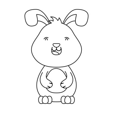 Sevimli küçük paskalya tavşanı karakter çizgisi simgesi