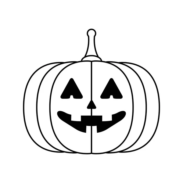 Halloween calabaza cara línea estilo icono — Archivo Imágenes Vectoriales