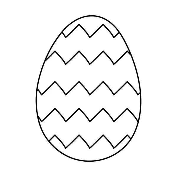 Szczęśliwy Wielkanoc jajko farba z zygzakiem linie linia styl ikona — Wektor stockowy