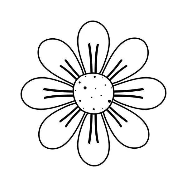 Mignon jardin fleur nature ligne style — Image vectorielle