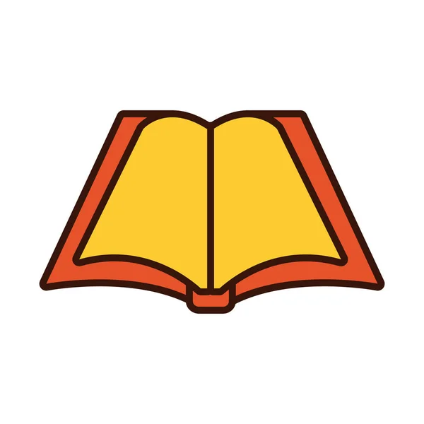 Escuela libro línea abierta e icono de estilo de relleno — Vector de stock
