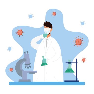 Erkek doktor karakteriyle aşı araştırması