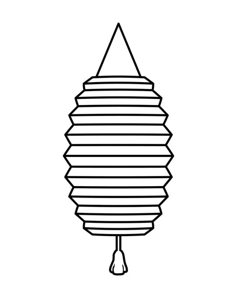Chinese lamp decoratieve opknoping stijl lijn pictogram — Stockvector
