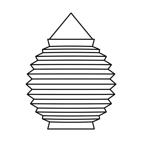 Chinese lamp decoratieve hangende lijn stijl pictogram — Stockvector