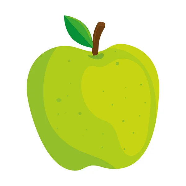 Apfelgrüne Früchte auf weißem Hintergrund — Stockvektor