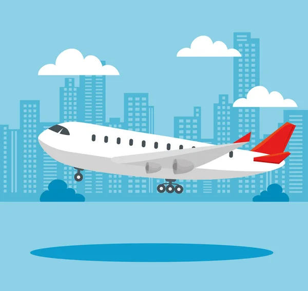 Avião moderno, grande avião comercial de passageiros — Vetor de Stock