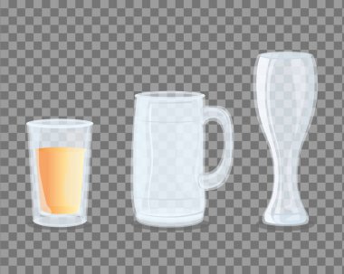 maket simgeleri, şeffaf bardaklar boş