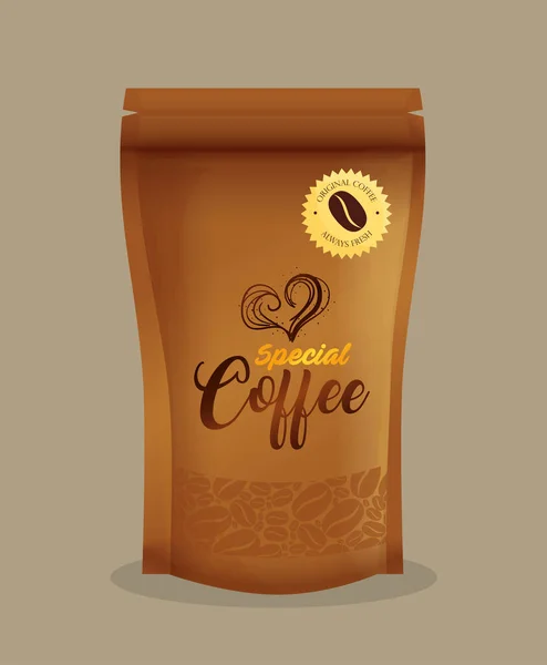 Брендинг макет кофейни, корпоративный макет, молния пакет специального кофе — стоковый вектор