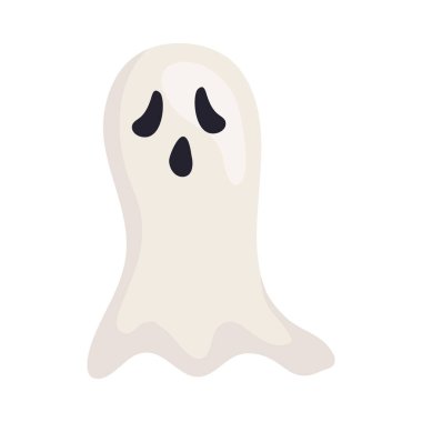 Cadılar bayramı, beyaz arka planda korkunç hayalet.