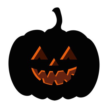 Beyaz arkaplanda Cadılar Bayramı Kara Kabak simgesi