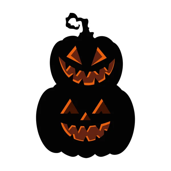 Halloween calabazas oscuras iconos en fondo blanco — Archivo Imágenes Vectoriales