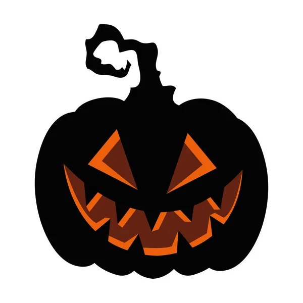 Halloween dark pumpkin icon in white background — Stock Vector