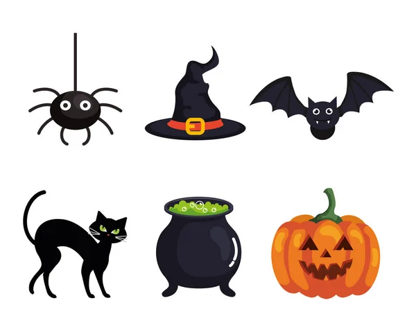 Symbole für fröhliches Halloween — Stockvektor