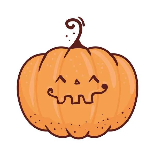 Halloween cute pumpkin icon in white background — Stock Vector