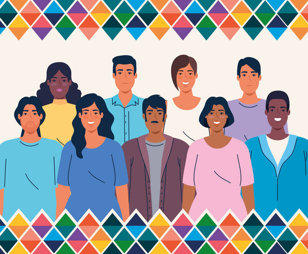 national hispanic heritage month, with multiethnic group of people together