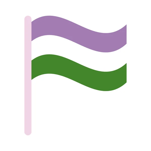Drapeau de fierté genderqeer de l'orientation sexuelle icône de style multy — Image vectorielle
