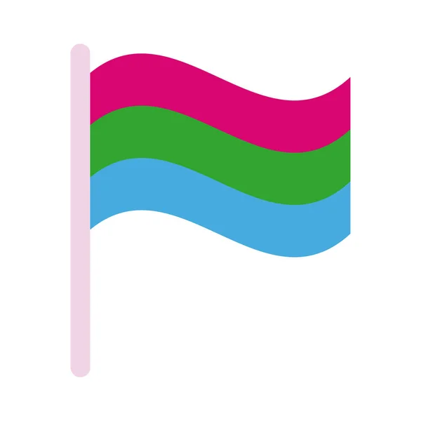 Polysexual pride flag of sexual orientation multy style icon — Stock Vector