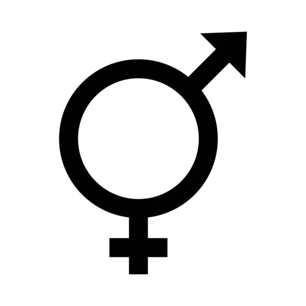 Hermafrodiet geslacht symbool van seksuele geaardheid lijn stijl pictogram — Stockvector