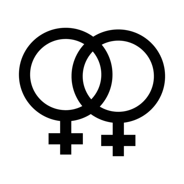 Lesbienne genre symbole de l'orientation sexuelle ligne style icône — Image vectorielle