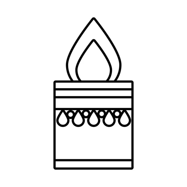 Diwali candle line Stilikone — Stockvektor