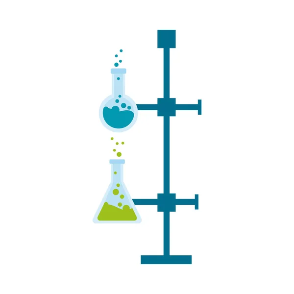 Tubos médicos pruebas frascos laboratorio iconos planos — Vector de stock