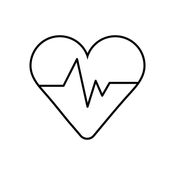 Corazón médico cardiología pulso línea icono — Vector de stock