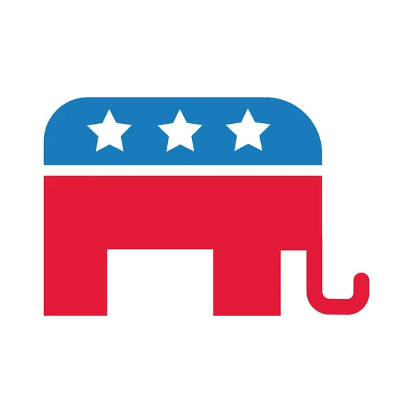 共和国の象星ウサ選挙フラットスタイルのアイコン — ストックベクタ