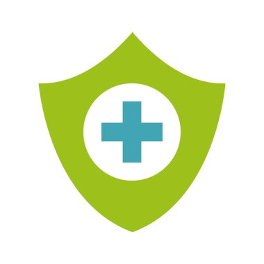 tıbbi haç kalkan düz stil simgesi